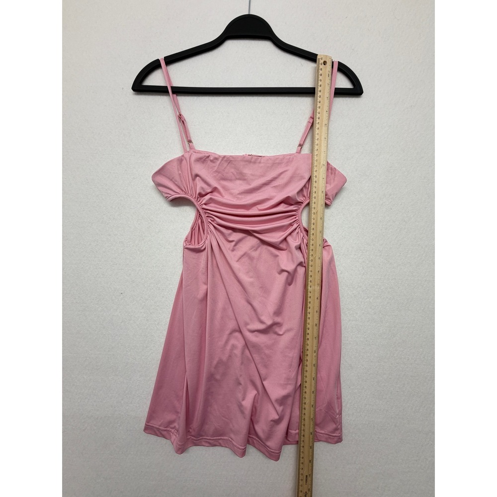 Beginning Boutique Jenna Cut Out Mini Dress Pink Ruched Slit 8 M NWT New - Picture 8 of 9